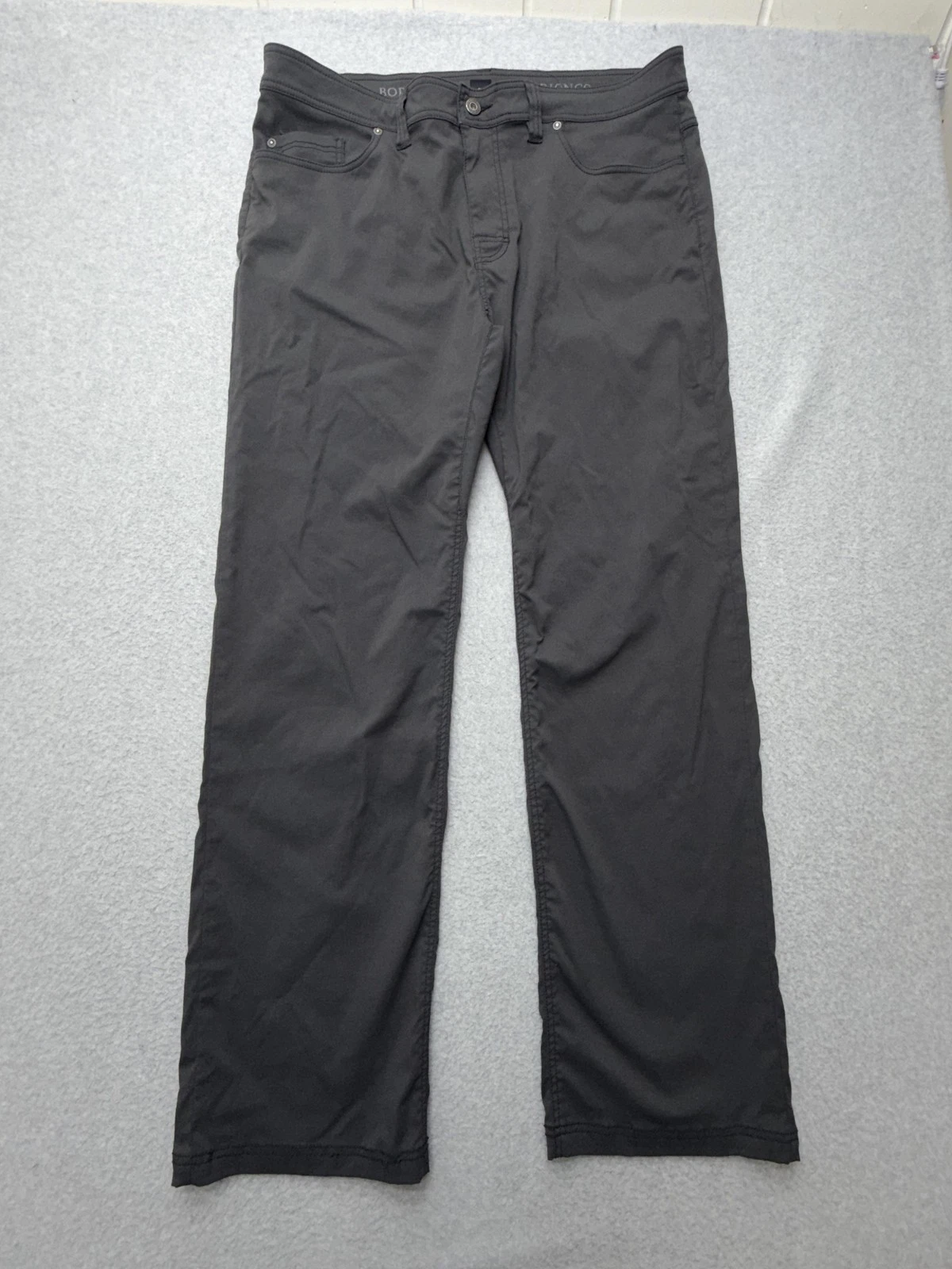 PrAna Pants Mens 38x34 Gray Slim Fit Stretch Microfiber Chino Casual Everyday
