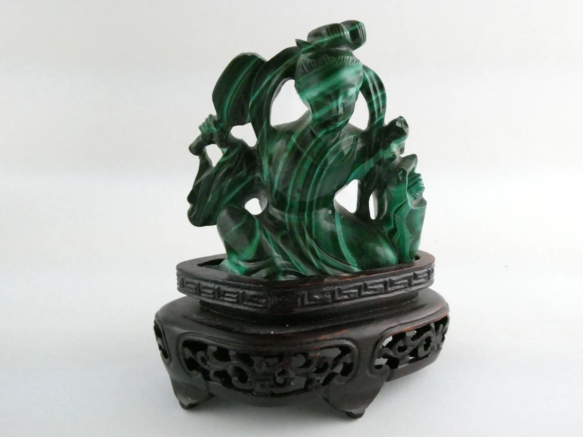 孔雀石主中国风雕像、雕像| eBay