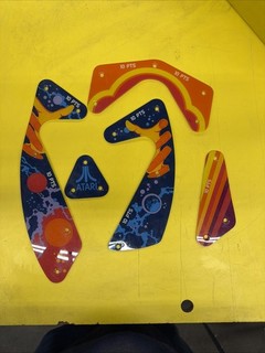 Lot Of 5 Atari Atarians Pinball Machine Playfield Plastics Not A Full Set
