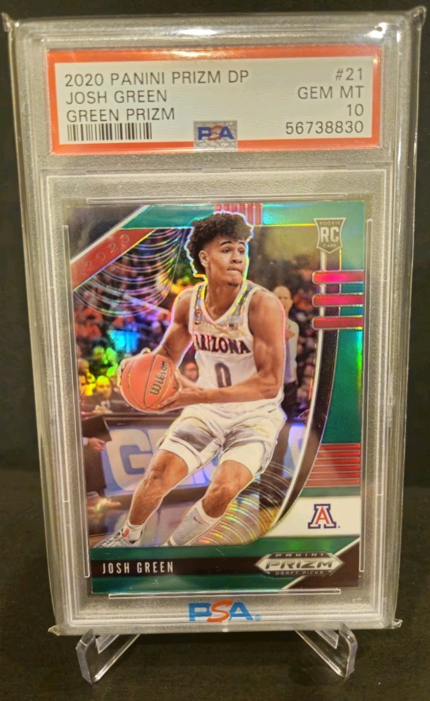 2020 PANINI PRIZM DP JOSH GREEN #21 RC PSA 10 (GREEN PRIZM - POP 5) ROOKIE