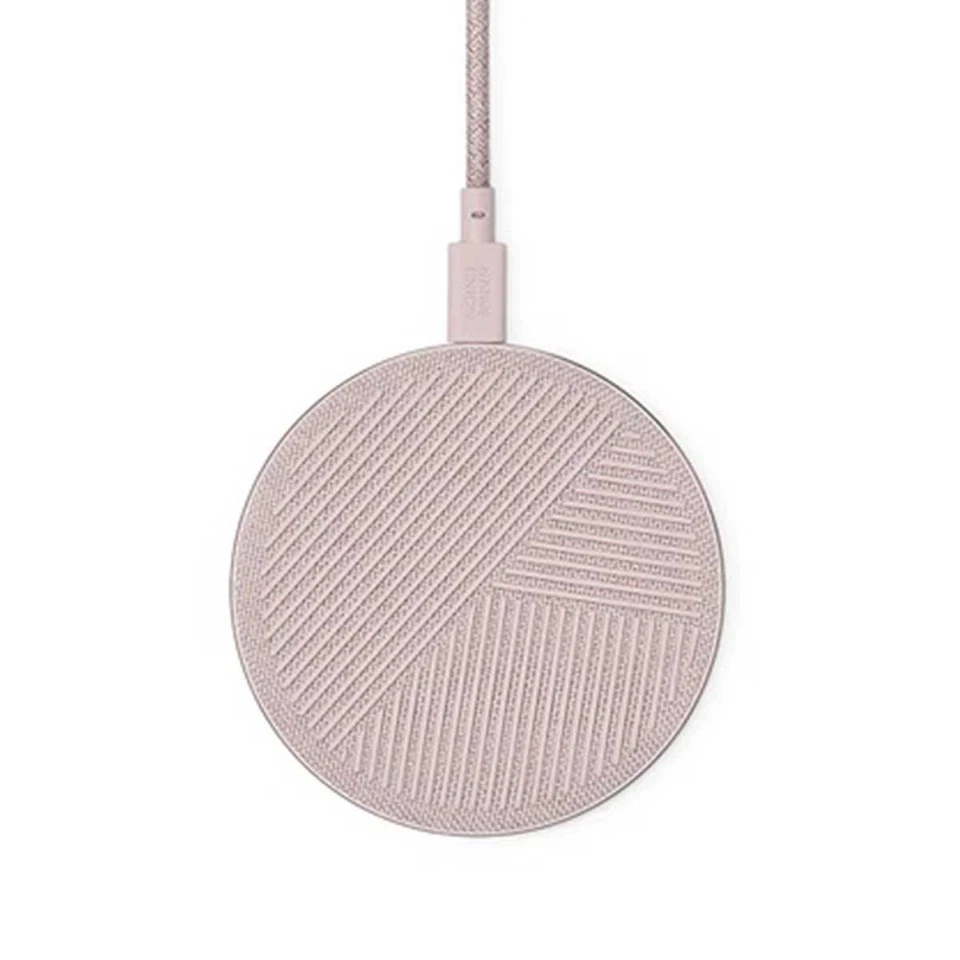 Native Union Drop Marquetry 7.5W Wireless Charging Pad DROP-ROSE-MARQ-AP - Rose - Image 2 of 4