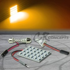 1 X T10 24 Smd 24smd 3528 Bright Amber Led Interior Dome Wedge Light Bulbpanel