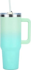 40 oz Large Capcity with Handle and Straw Lid | Insulated Stainless Steel Cup!