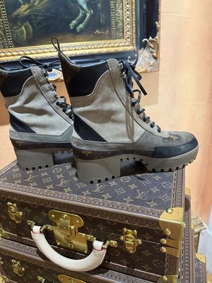 Women Louis Vuitton Monogram Leather LV Platform Desert Combat