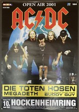 AC/DC Original Concert Poster Hockenheim 2001 + Die Toten Hosen Rare! ca 59x84cm