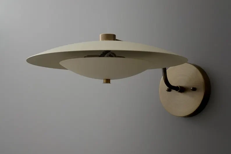 Sconce Light-Brass Wall Sconce-Mid Century Lamp-Modern Wall Light Christmas Gift - Image 2 of 4