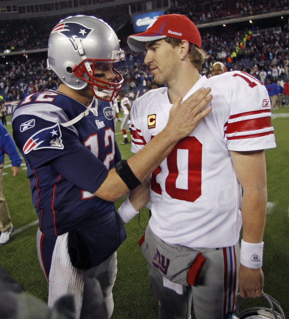 ELI MANNING NEW YORK GIANTS FOOTBALL TOM BRADY NFL SUPER BOWL