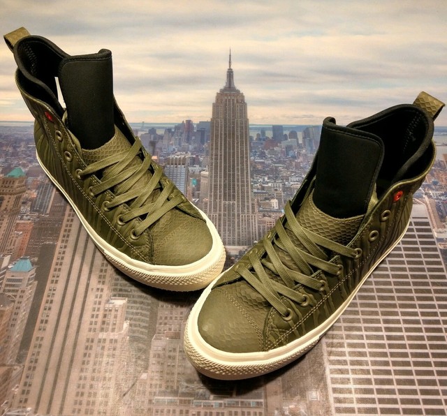 olive high top converse
