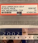2002 Upper Deck Golf Unopened Pack PHIL MICKELSON Rookie TOP PSA Gem Mint 10 1/1 — photo 2