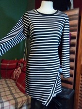 Vintage Marilyn Monroe Black And White Stripped Mini Dress