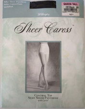 Worthington Sheer Caress Queen Tall Off Black 89 Silky Sheer Pantihose JC PENNEY