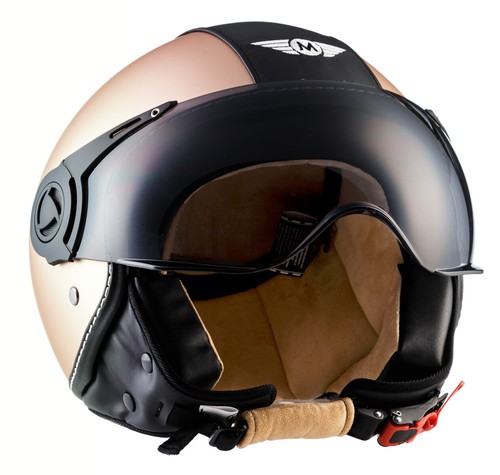 DEMI-JET CASCO MOTOCICLISTA SCOOTER RETRO - MOTO H44 Vintage Bronze XS-XL |  eBay