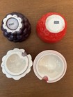 Vintage Strawberry & Grapes Fruit Shaped Jelly Jam Jars Dishes — photo 4