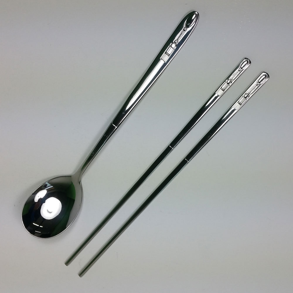 銀製chopsticks 3セット Korean Chopstick&Spoon Stainless Steel Korea trinkets traditional