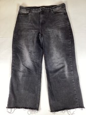 Old Navy Women's Jeans Size 14 Cotton Denim Pants Raw Hem Black Comfort Pants