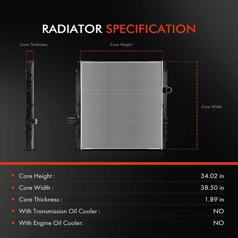 Radiador para Kenworth T2000 2008 2009 2010 2011 T680 2013 T700 2011 2012 2013 Foto 2 de 4