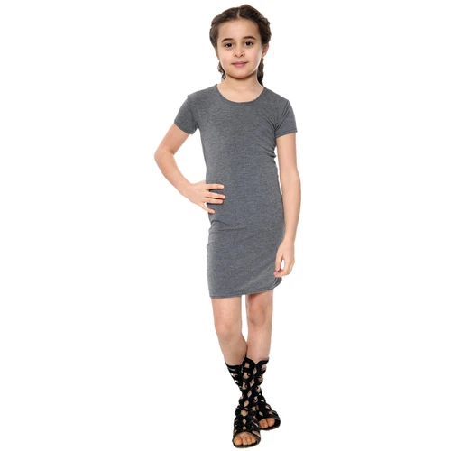 Mädchen Kleid Bodycon kurzärmelig Mode Party Outfit Midi Kinder Kleider - Bild 14 von 44