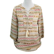 Womens Dress Long Tunic Size Medium, Large, Floral Paisley Boho Cottage Core