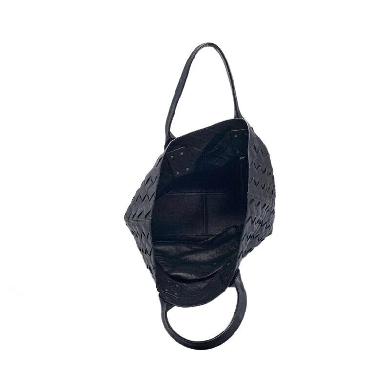 Borsa shopper Bottega Veneta nera intrecciata