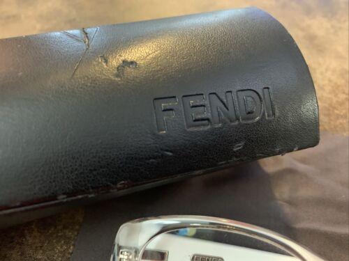 Fendi Eyeglasses Frames F907 000 White Clear Round Full Rim 49-17-135 - Picture 3 of 10