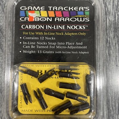 Game Trackers Carbon Arrows Black Carbon In-Line Nocks 13 Grains 12 Nocks