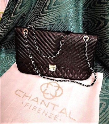 Borsa donna CHANTAL Firenze-Ecopelle Nera Mod.8084 maniglie pelle+catena  dorata | eBay