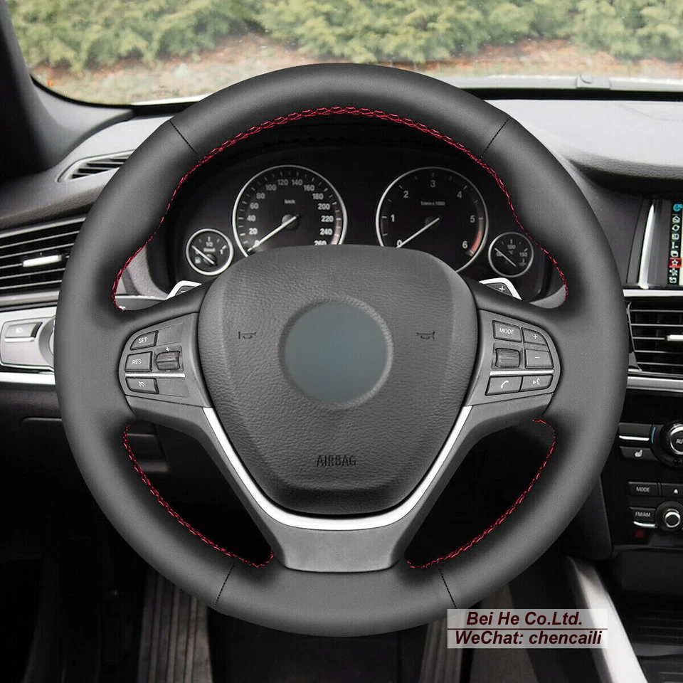 Cubierta de volante de cuero duradera antideslizante cosida a mano para Kia Sorento 2016 Foto 3 de 4