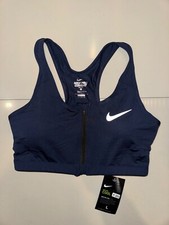 NIKE PRO COMBAT DRI-FIT FRONT ZIP SPORTS BRA WOMENS SIZE L