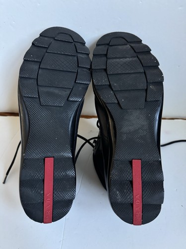 BOTAS PRADA DE SEGUNDA MANO PARA HOMBRE HiGH TOP ZAPATOS CUERO TALLA 9US - Imagen 14 de 15
