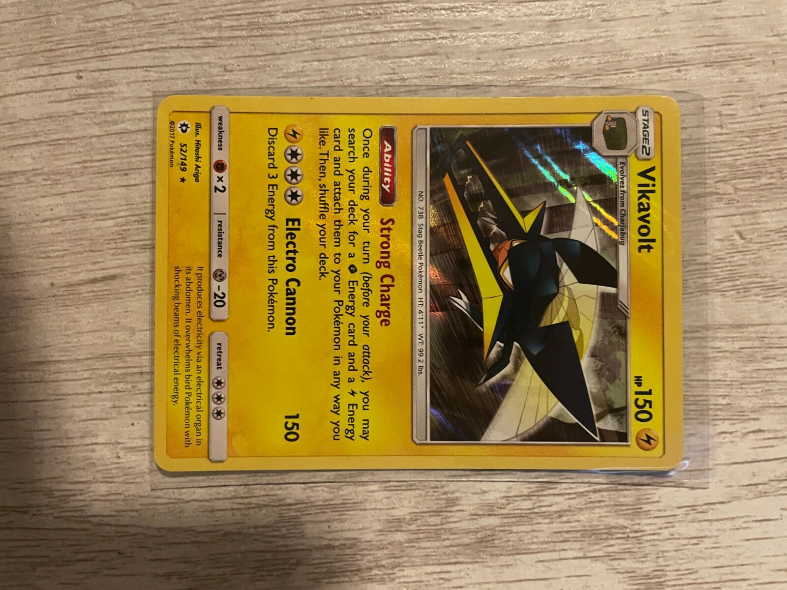 Vikavolt - 52/149 - Holo Rare Pokemon Sun & Moon Base Set