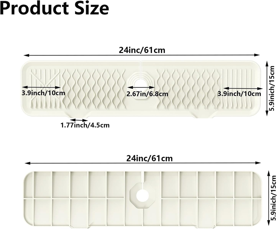 Kitchen Sink Splash Guard, Upgrade 24 Inch Sink Splash Guard Silicone