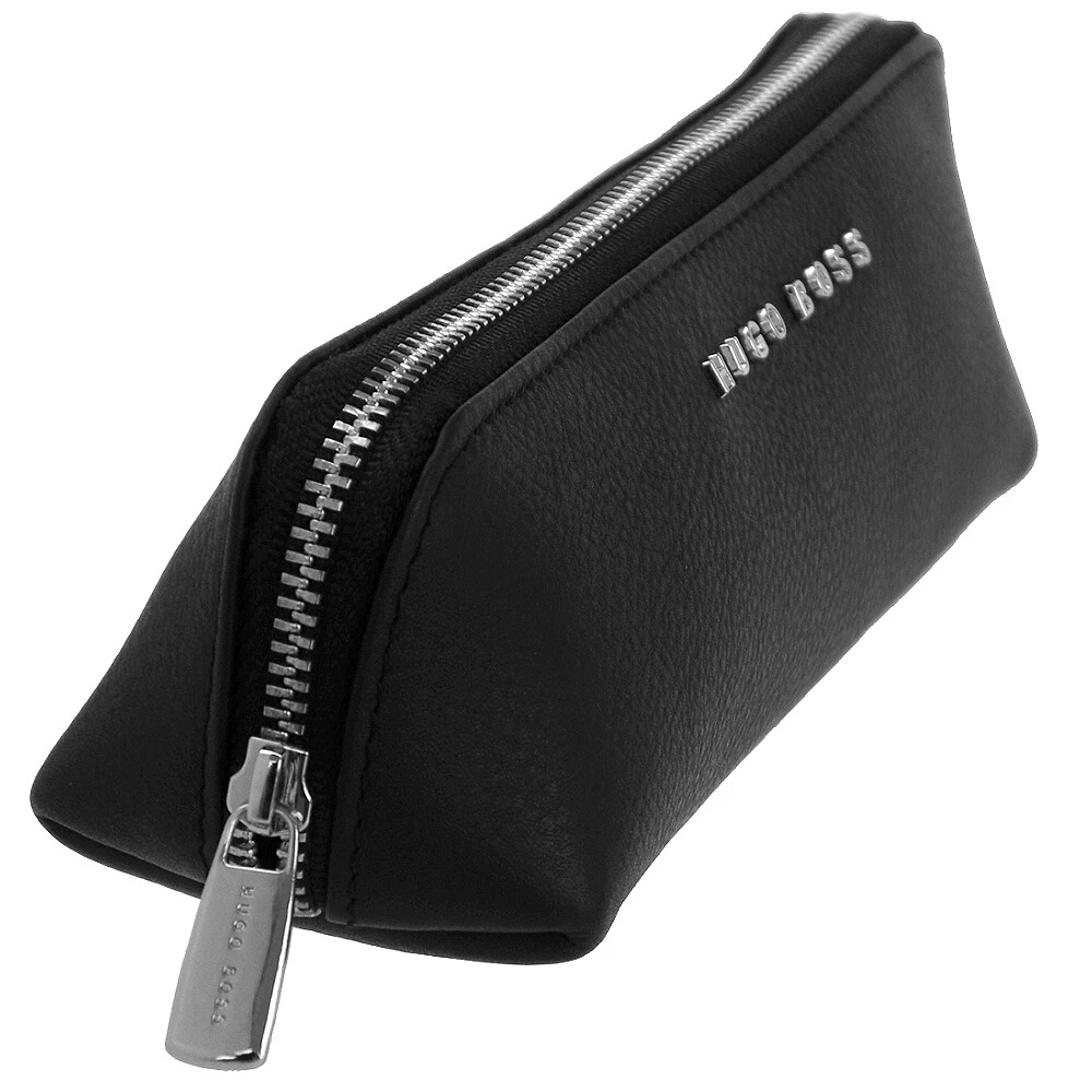 Leather Pencil Case - Handcrafted Premium Zippered Pen Pouch (Black)