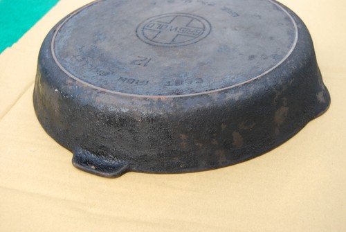 Vintage Griswold Erie Pa No.12 Cast Iron Skillet Frying Pan #718 No Reserve! - Picture 11 of 22