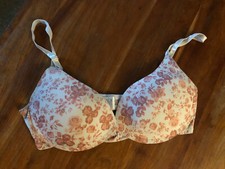 Secret Treasures Bra Push Up Cream Floral Pink Roses 36B