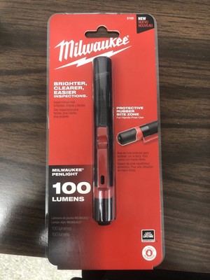milwaukee 2105 aluminum 100 lumen pen light with clip