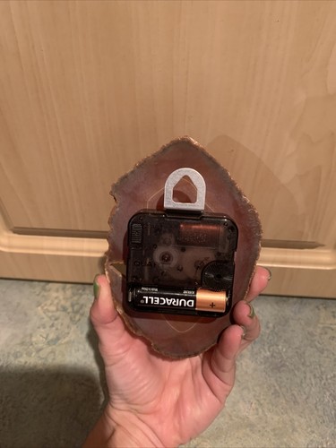 Vintage Kaminuhr in poliertem Naturbernstein Farbe Achat Stein Tochigi Tokei Japan - Bild 6 von 10