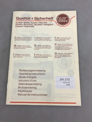 AL-KO KOBER Instruction Manual 241 213 a b c d e f 9198 Drawbar
