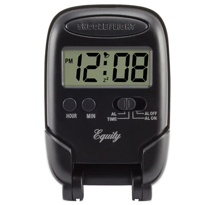 31302 Equity by La Crosse LCD Digital Fold-Up Travel Alarm Clock - Black