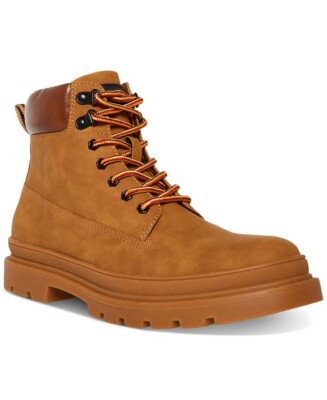 NIB Madden Men's Glixxo Size Brown Tan Combat Boots Lace-Up Shoes