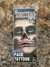 Tattoo FX - Skeleton Skull Full Face Temporary Tattoo Kit - NEW