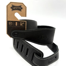 Levy's M17BSS-BLK 2.5" Wide Pull-Up Butter Leather Guitar Strap Black