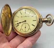 1887 Elgin 11j Pocket Watch 16 Size Dueber Gold Filled Full Hunter Case Running