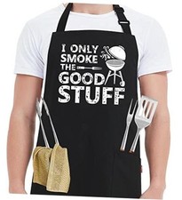 Kaidouma Funny Grill Aprons for Men - - Men  s Funny I Only Smoke the Good Stuff