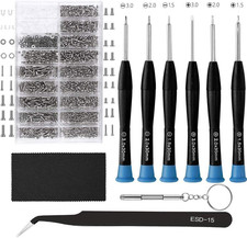 Kit Reparacion Gafas con Tornillos Destornilladores y Pinza para Lentes Reloj