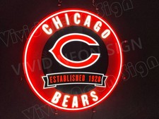Chicago Bears C Est 1920 24"x24" Vivid LED Neon Sign Light Lamp With Dimmer