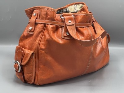 Francesco Biasia cowhide leather hobo shoulder bag Orange | eBay
