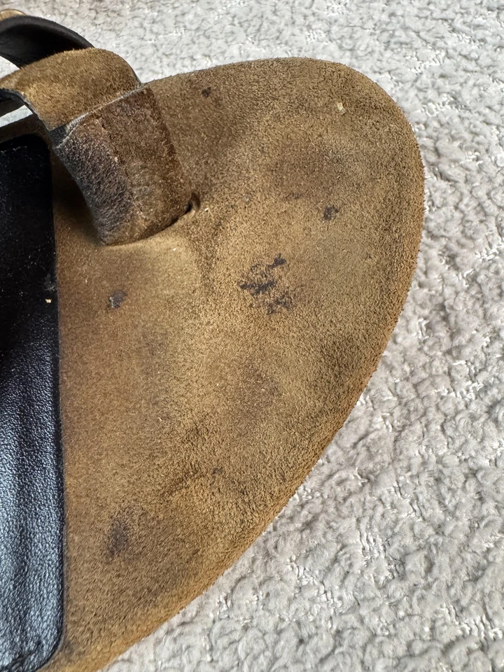 Sandalias Saint Laurent para mujer talla 39 gamuza tachonada punta anillo honda Italia Foto 3 de 4