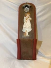 Vintage Wooden Coca-Cola Wall-Mounted Beer Bottle opener with Girl and Cat.