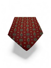 VTG Tommy Hilfiger Silk Tie Burgundy Crest Heraldic Made in USA Italian Silk EUC