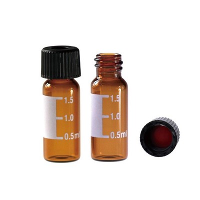 2 ML Autosampler Vial, Amber 8-425 HPLC, 8mm Chromatography Lab Vial with Wri...